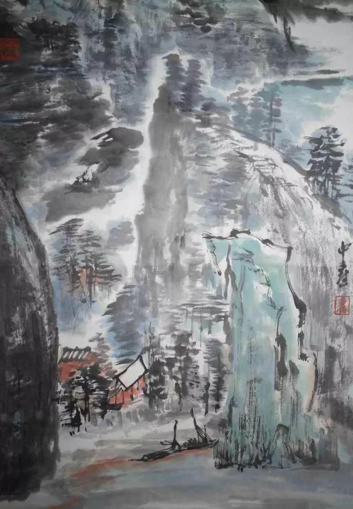画家要画自己最感动最想画的童中焘山水画欣赏
