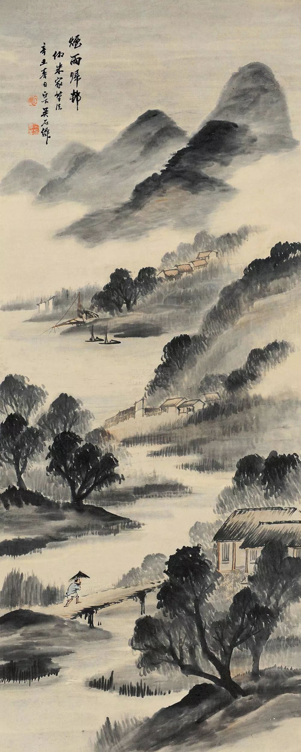 国画大家吴石仙山水画作品欣赏
