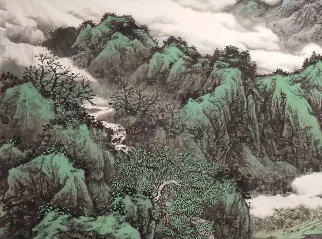 图文教程:赵春秋青绿山水《溪山云起》绘画步骤