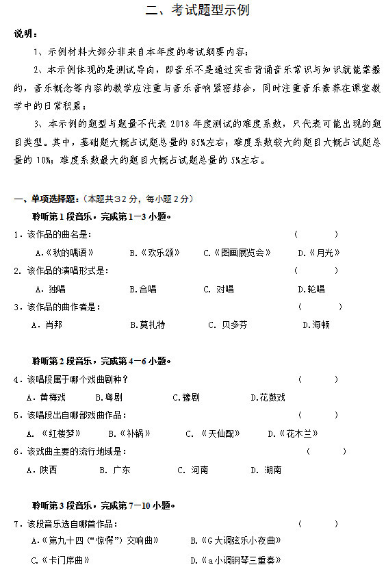 2018年长沙市初中毕业升学艺术考试这样考