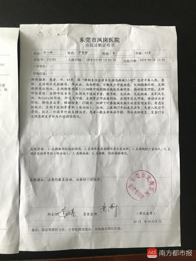 东莞一老人摔倒受伤,不同医院检查出不同结果