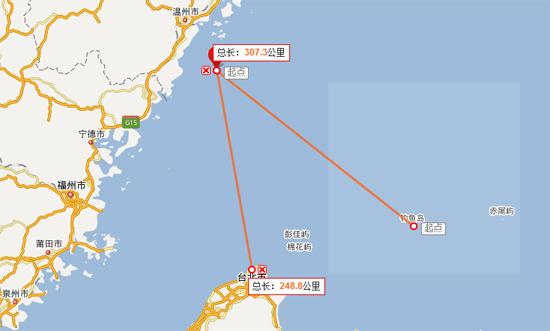 从地图上看,说南麂岛靠近钓鱼岛还表达不出它位置的关键性.