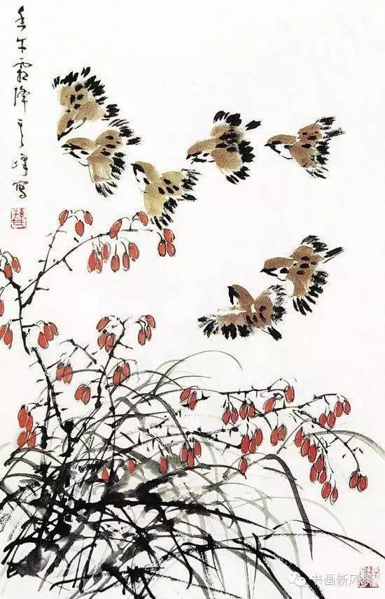 下面是老先生画麻雀的精彩视频