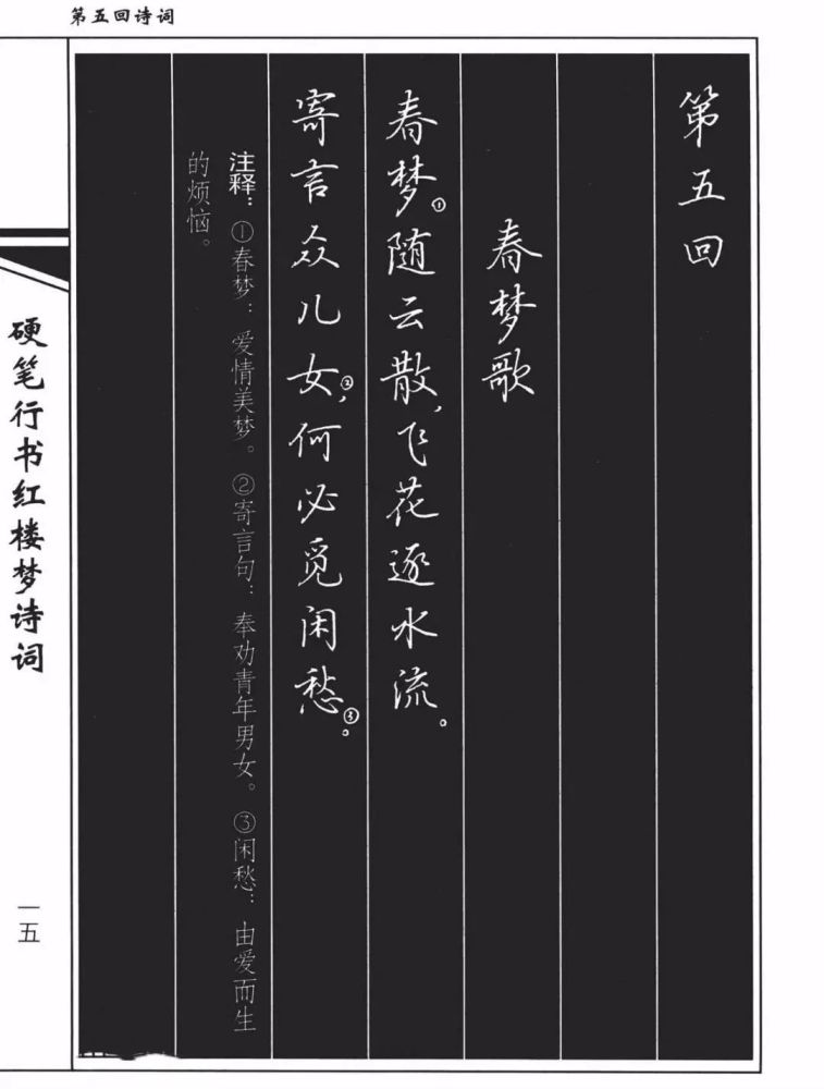 吴玉生行书钢笔字帖《红楼梦诗词》