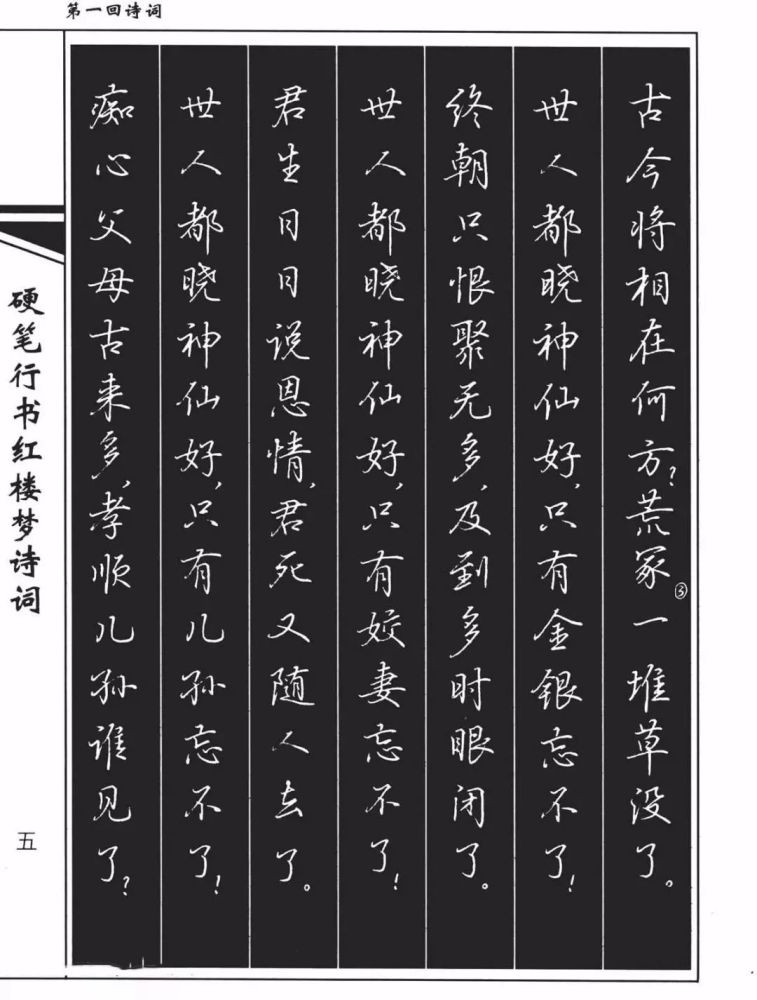 吴玉生行书钢笔字帖《红楼梦诗词》