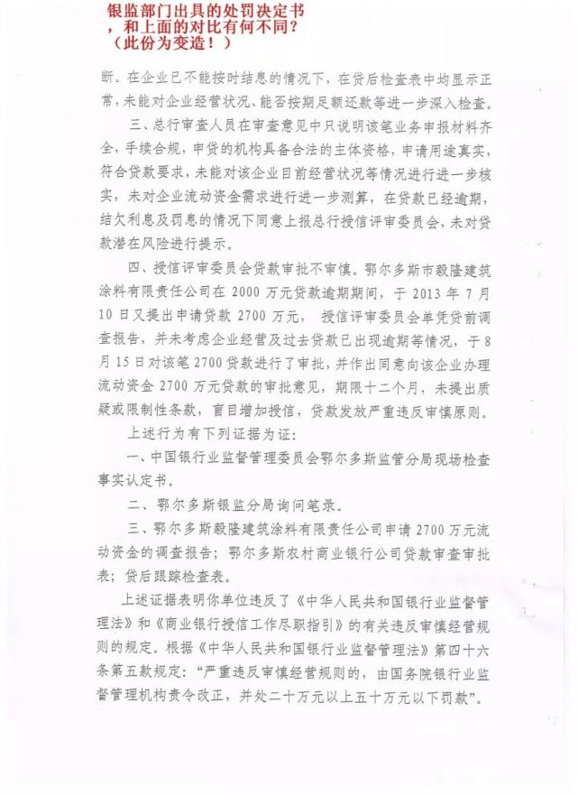 中国银监会惊现“两面人”处罚决定书_图1-4