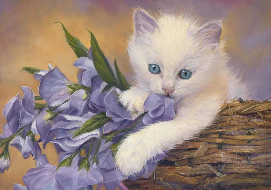 ▼    油画猫咪    lucie bilodeau是一位加拿大画家 她热衷于描绘