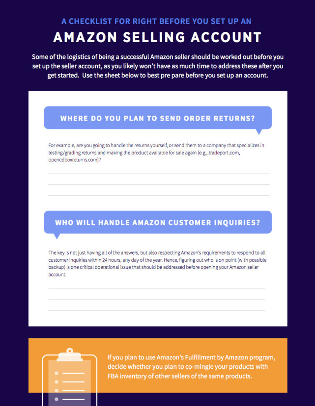 一个方便的亚马逊卖家账户设置清单来推动销售