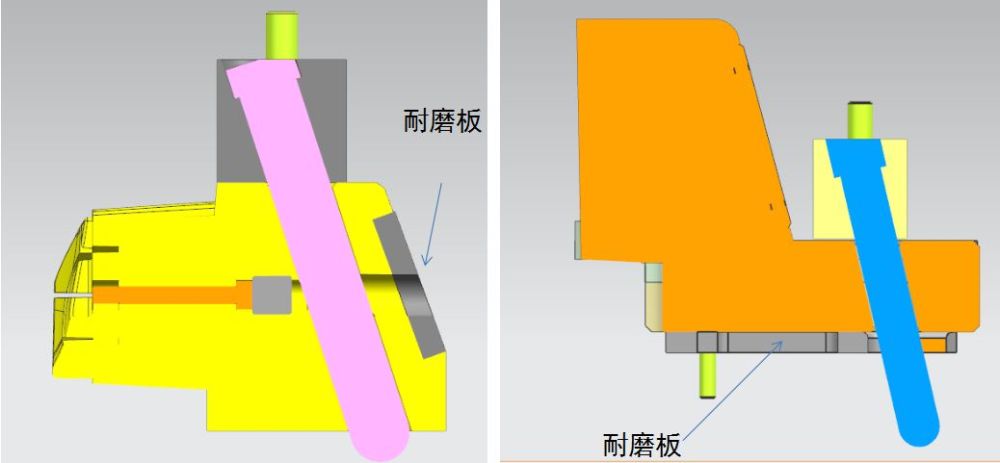 斜导柱固定在滑块顶部可以滑出更加平稳