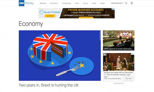 全球财经新闻头条:决定退欧两年后 英国经济形