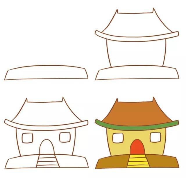 每天学一幅简笔画-超可爱的卡通房子简笔画合集