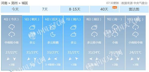 河南强降雨来袭 局地将现大暴雨