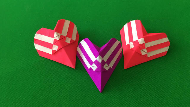 创意爱心折纸教程,这款爱心折纸已经简单到超出我的想象了,心形折纸