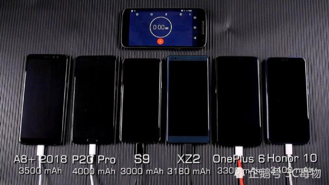 6部手机充电速度测试:荣耀10第二华为P20第三