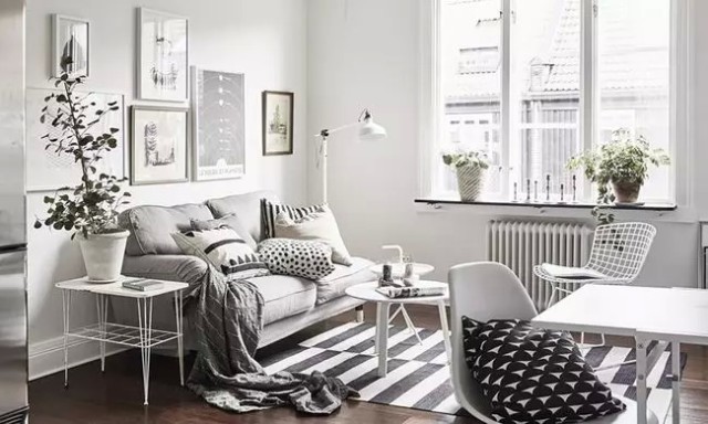 36平米小空间公寓 黑白灰充满文艺气息_频道-