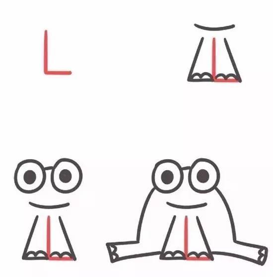 敲可爱的26个字母简笔画