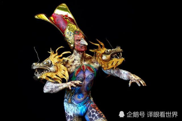 世界人体彩绘节开幕,男女模特一起凹造型:这款
