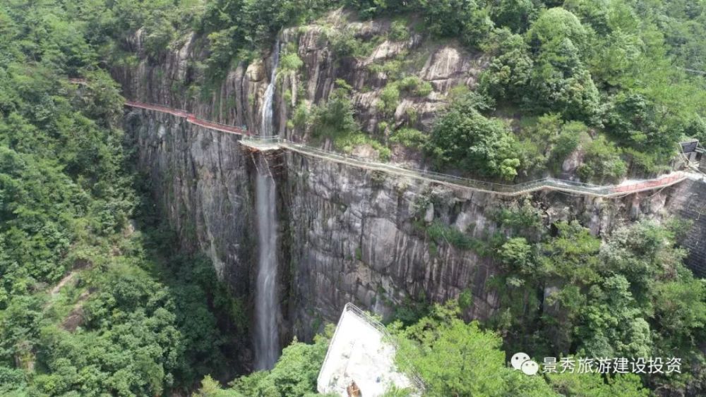 天台山龙穿峡5d环瀑玻璃栈道——天龙栈道进入最后收尾工作,即将呈现