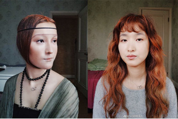 90后重庆妹儿仿妆名人走红 签约PAPI酱