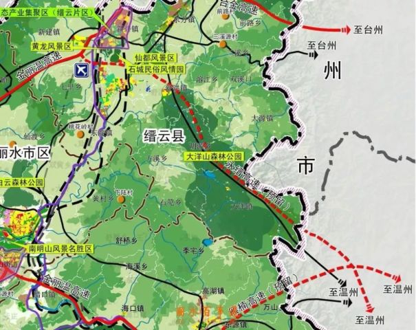 永缙高速一条连接丽水缙云和温州永嘉的高速公路,从丽水城市总规看