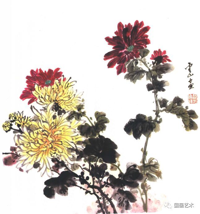 图文教程菊花大丽花画法解析