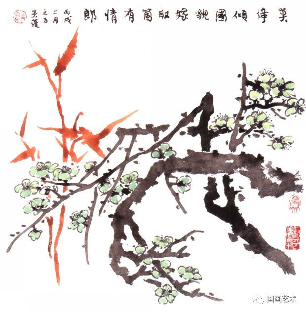 吴蓬示范写意画梅技法