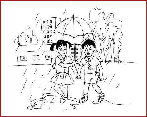 21,看图写话.一天,小明和小冬放学回家时,小明看到一棵小树倒了.