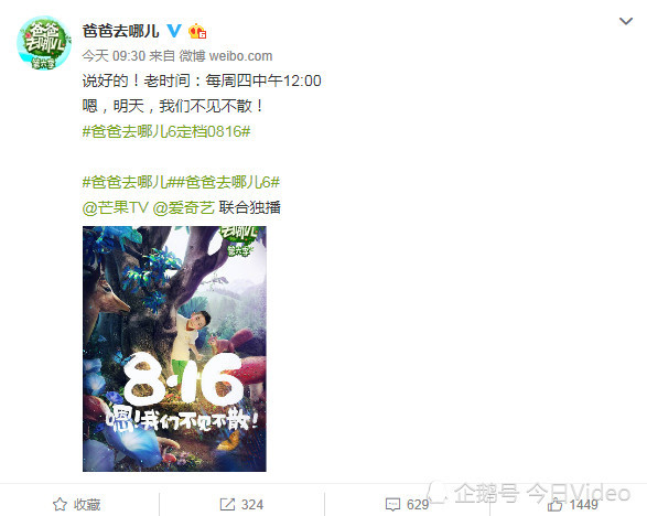 《爸爸6》明日开播，五位爸爸为什么节目组只官宣了四个？