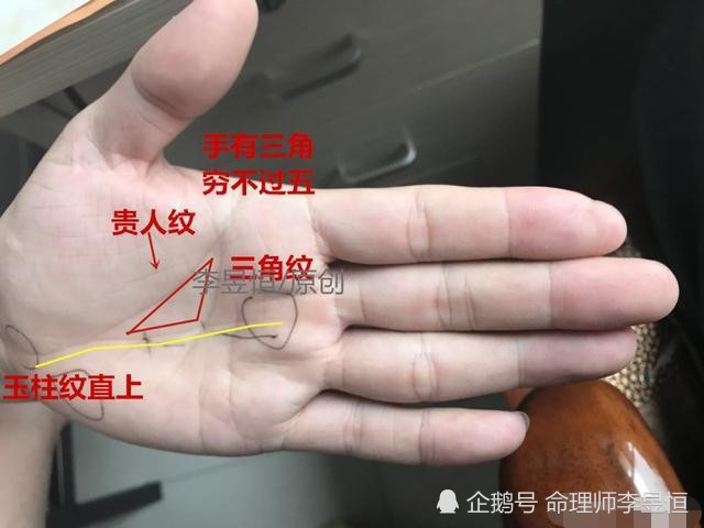 手相中玉柱纹又叫命运线,事业线,穿钱纹,这条线的延伸状态代表一个人