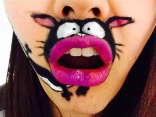 <em>妹纸玩卡通 唇艺</em>画 ,逗B又可爱!_订阅_腾讯网