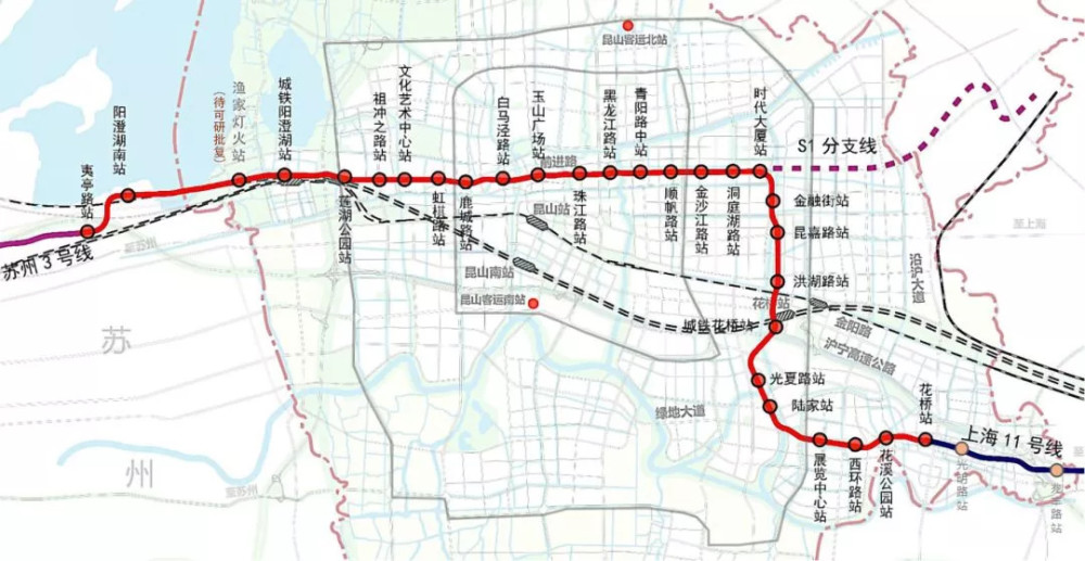 △《规划》部分截图 而苏州地铁s1号线, 也规划在2022年与11号线对接