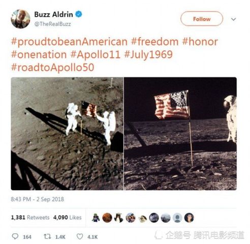 为啥没插国旗！登月“第二人”不满晒旧照 高司令辩解影片超国界