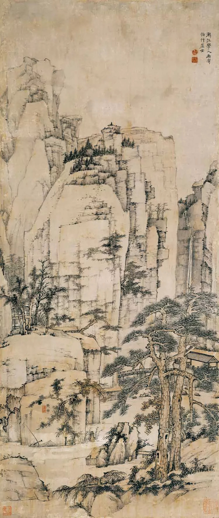 清逸萧散,寂静空幽|高僧弘仁山水