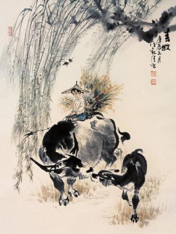 中国画家侯志民人物国画作品欣赏