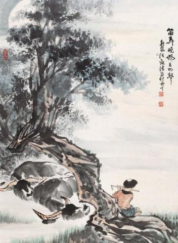 中国画家侯志民人物国画作品欣赏