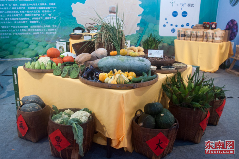 图为农特产品展示区内展示的农产品.