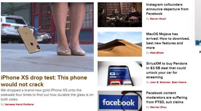 全球科技新闻头条| iPhoneXS跌落测试:掉地上