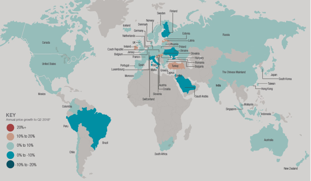 香港一般住宅楼价升幅全球排第二!涨幅第一的