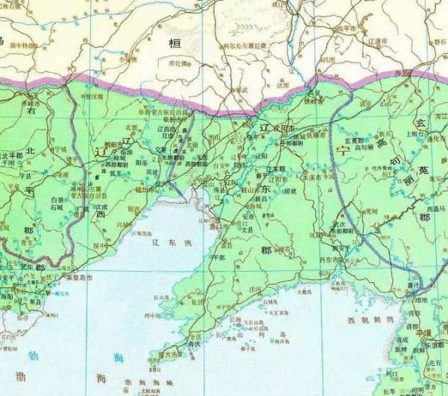 西汉时的辽东和辽西,可以看到辽河西岸有很多沼泽《中国历史地图集》