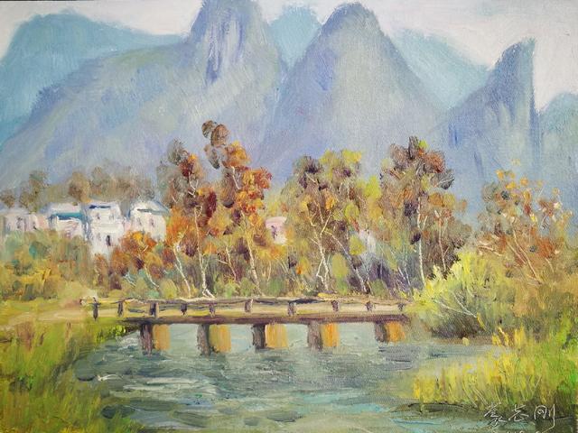 喜欢这样的风景画,喜欢这样的色彩,蒙志刚油画风景