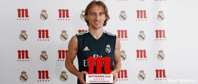 莫德里奇荣膺9月皇马最佳球员 金球折桂加分不