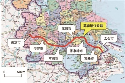 连接苏南多个全国经济百强县的南沿江高铁项目在常州市金坛区薛埠镇