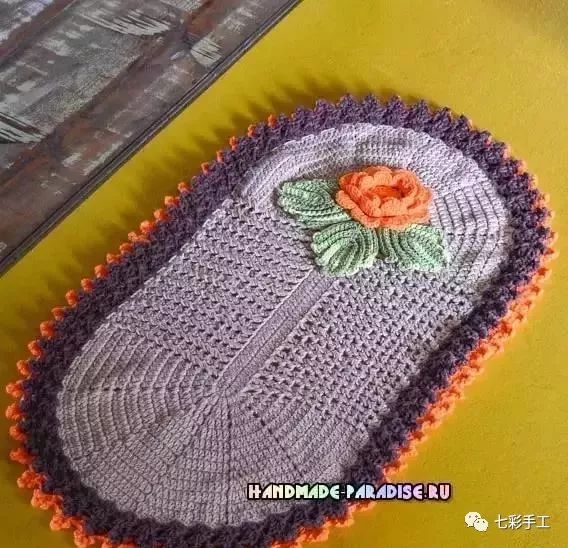 手工钩织地毯教程图解 钩针地垫大全 让你的家,瞬间高