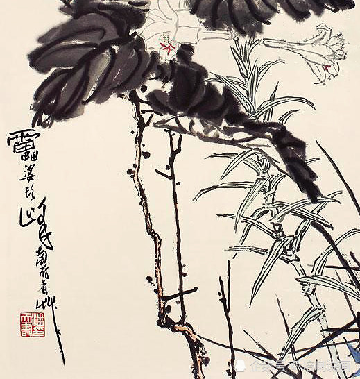 近代画坛承前启后的大师,潘天寿绘《雁荡山花》欣赏