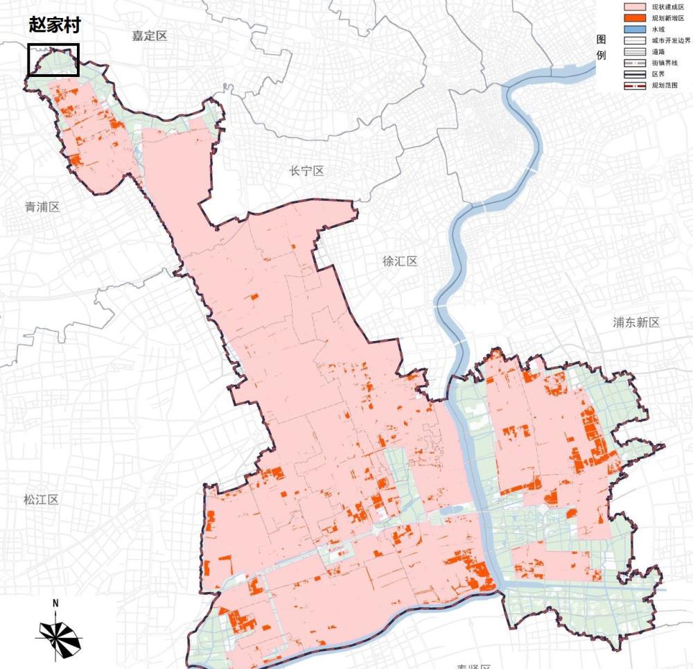 上海市闵行区华漕镇行政区划地图上面的赵家村如下所示.