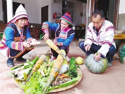 绿染餐桌的洛科新寨基诺族美食