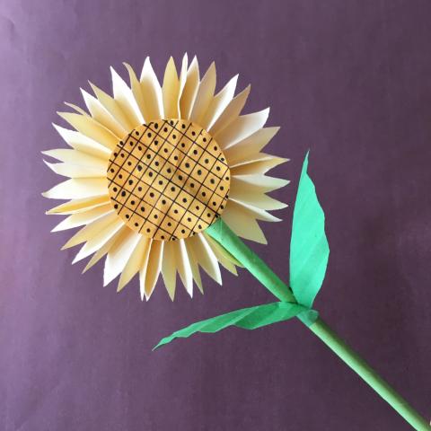 亲子折纸花艺:向日葵盆景,妈妈们再也不用担心幼儿园