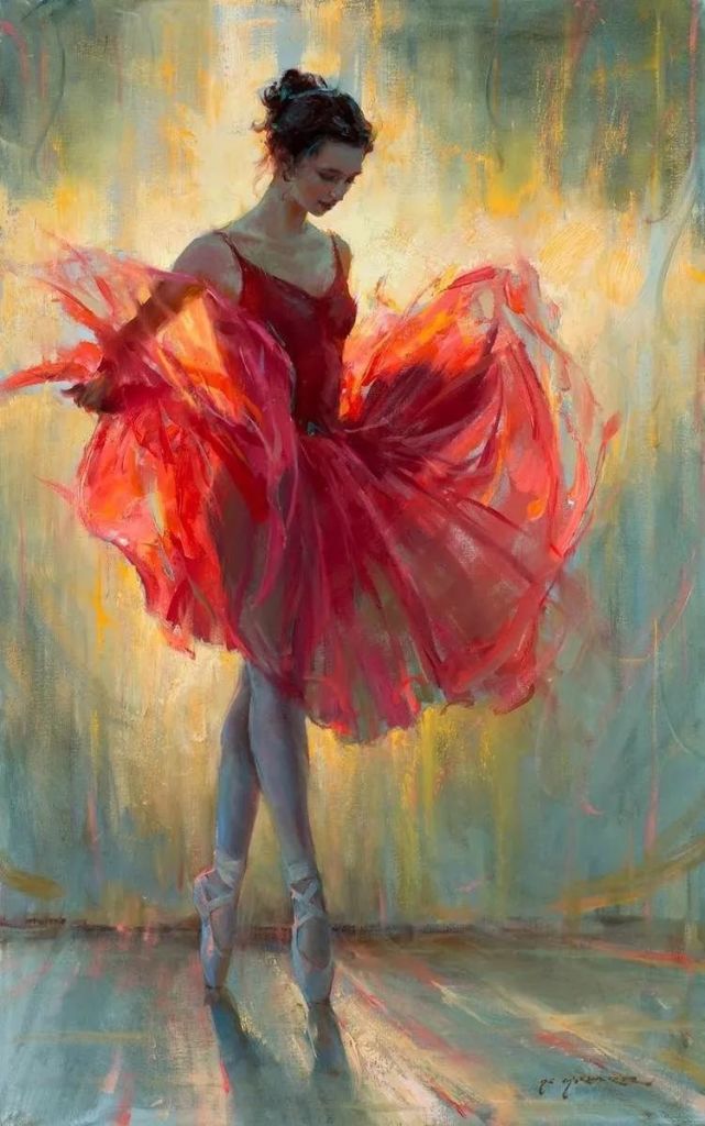 油画将女性舞蹈魅力表现完美