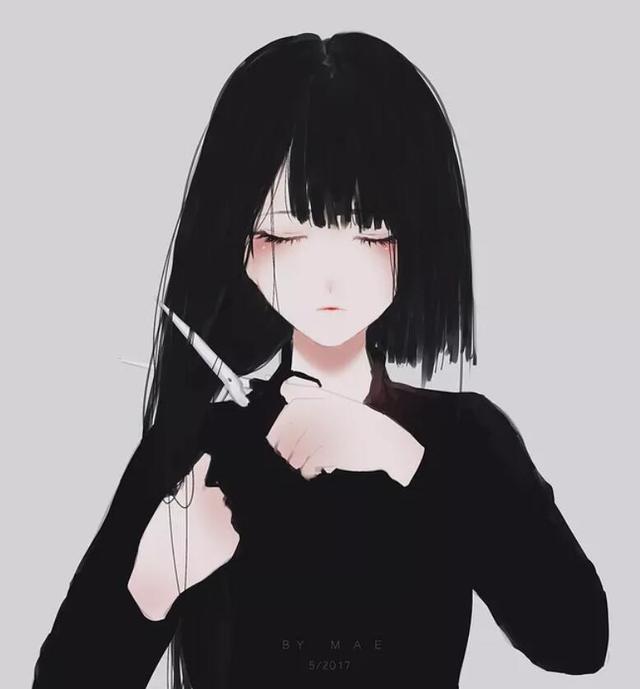 暗黑动漫二次元女生头像壁纸,没有你的世界,毁了也无所谓1
