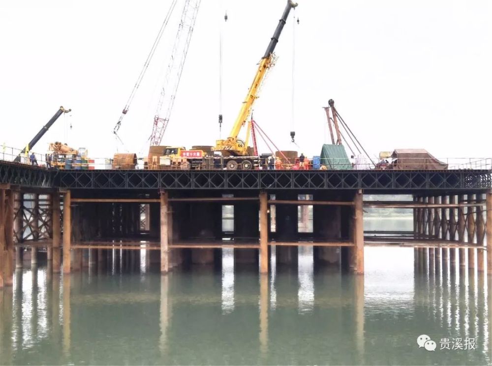 贵溪特大桥——象山大桥钢栈桥搭建完成,贵溪